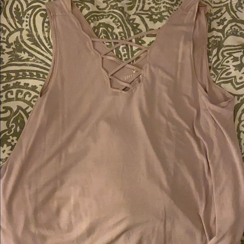 Pink cross tank top